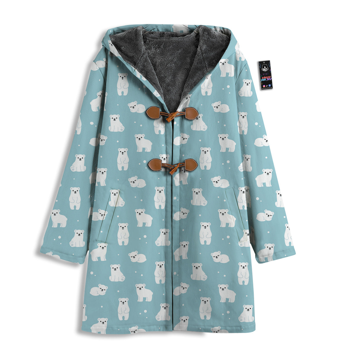 Baby Bear Cartoon Cute Print Pattern Men's Windbreaker Jacket-grizzshop