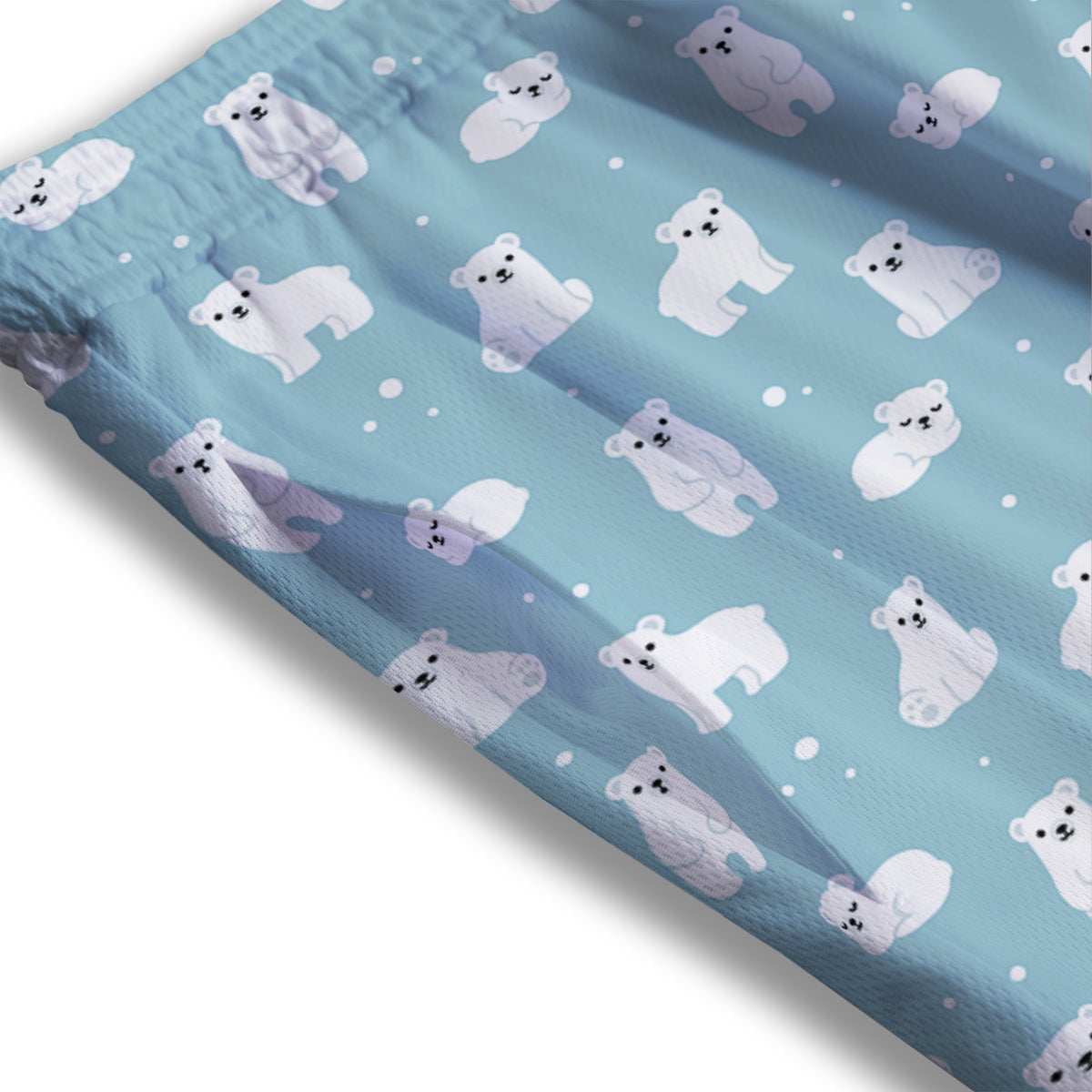 Baby Bear Cartoon Cute Print Pattern Mesh Shorts
