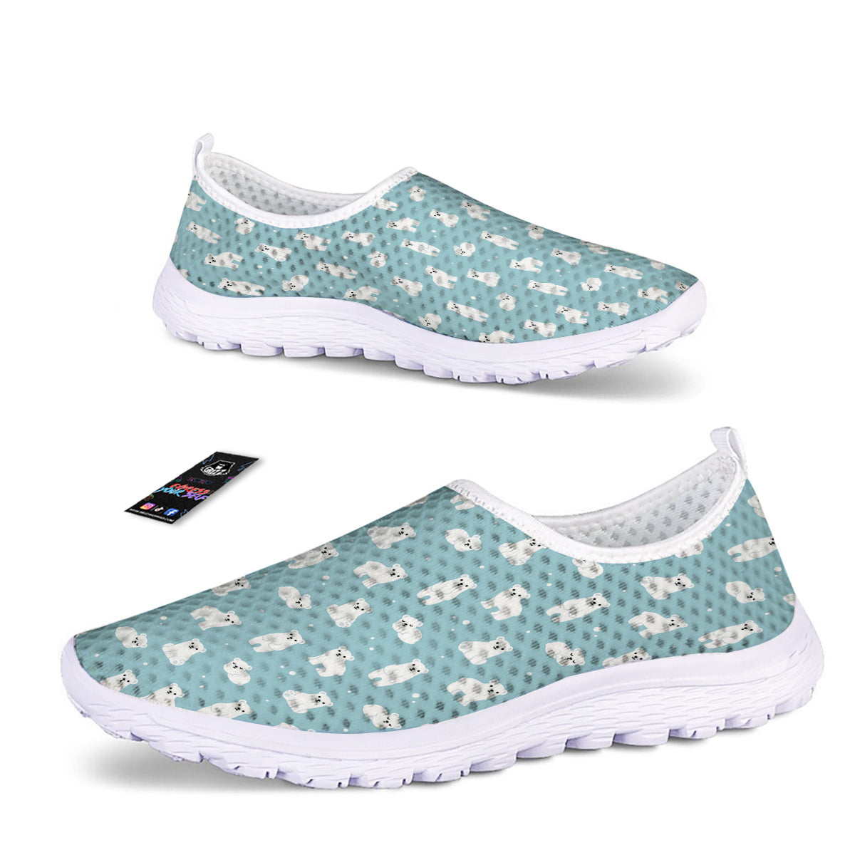 Baby Bear Cartoon Cute Print Pattern Nurse Shoes-grizzshop