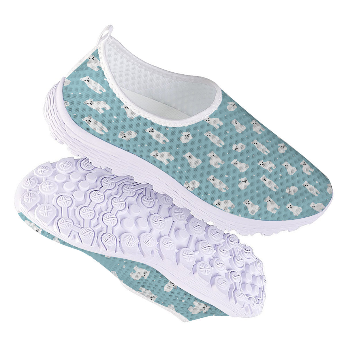 Baby Bear Cartoon Cute Print Pattern Nurse Shoes-grizzshop