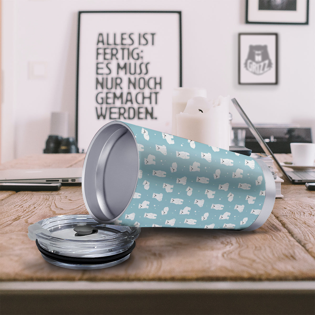 Baby Bear Cartoon Cute Print Pattern Tumbler-grizzshop