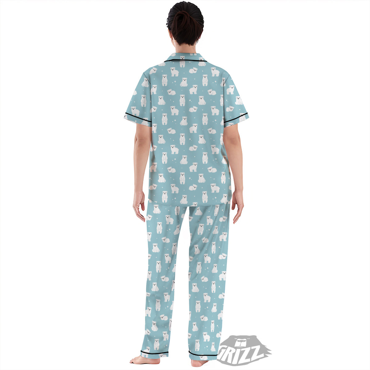 Baby Bear Cartoon Cute Print Pattern Women's Pajamas Set-grizzshop