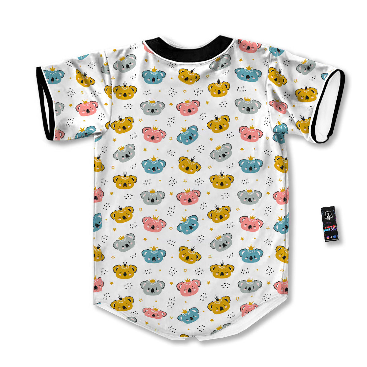 Baby Bear Colorful Cartoon Print Pattern Baseball Jersey-grizzshop