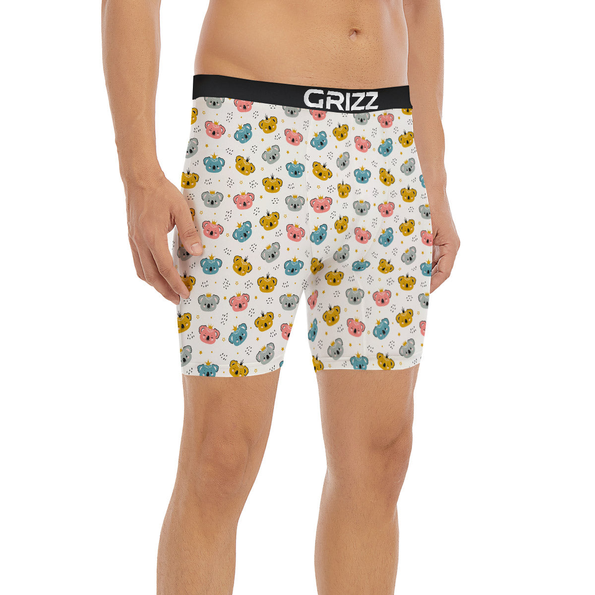 Baby Bear Colorful Cartoon Print Pattern Boxer Briefs-grizzshop