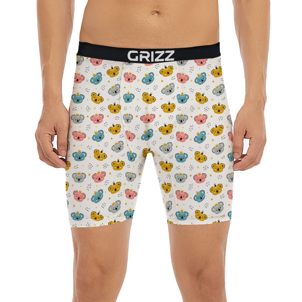 Baby Bear Colorful Cartoon Print Pattern Boxer Briefs-grizzshop