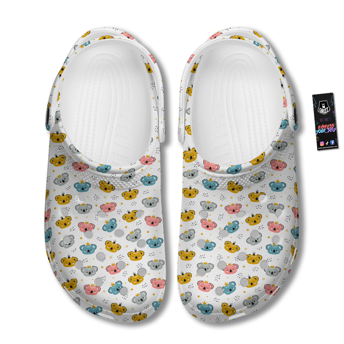 Baby Bear Colorful Cartoon Print Pattern Clog-grizzshop