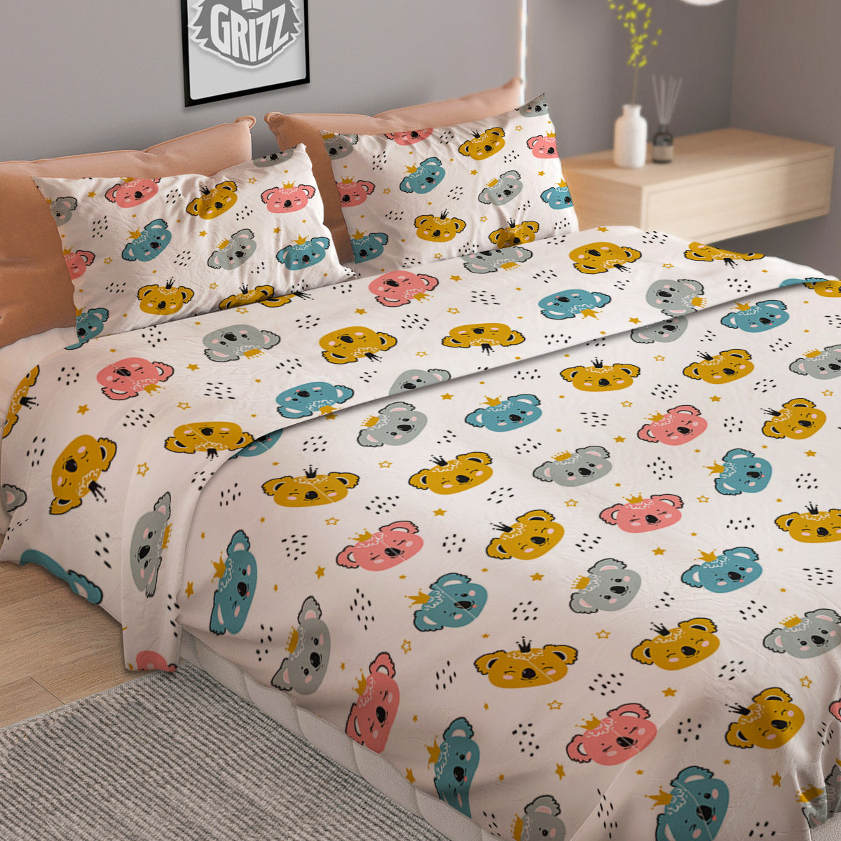 Aztec White And Grey Print Pattern Duvet Cover Bedding Set