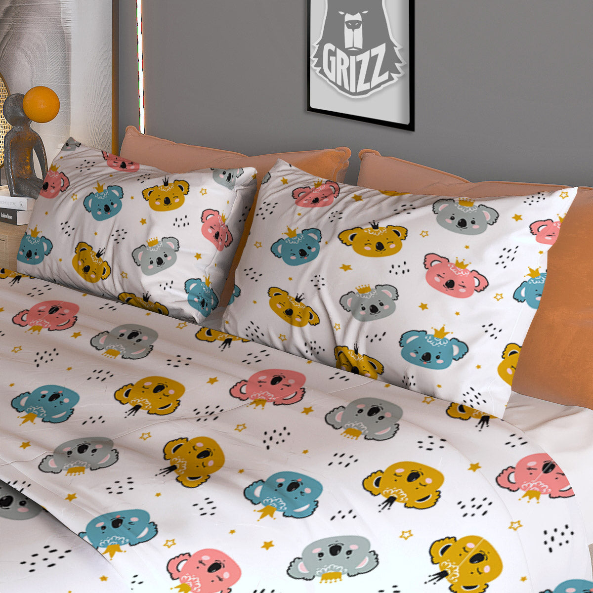 Aztec White And Grey Print Pattern Duvet Cover Bedding Set