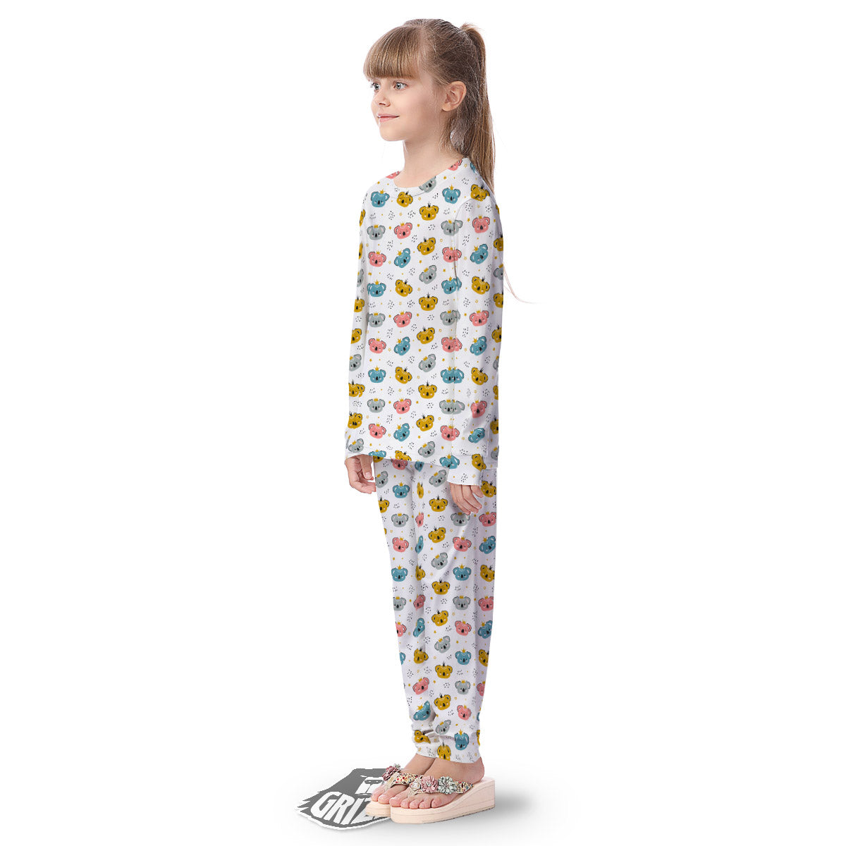 Baby Bear Colorful Cartoon Print Pattern Kid's Pajamas-grizzshop
