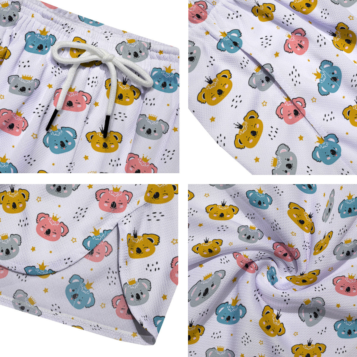 Baby Bear Colorful Cartoon Print Pattern Men's Running Shorts-grizzshop
