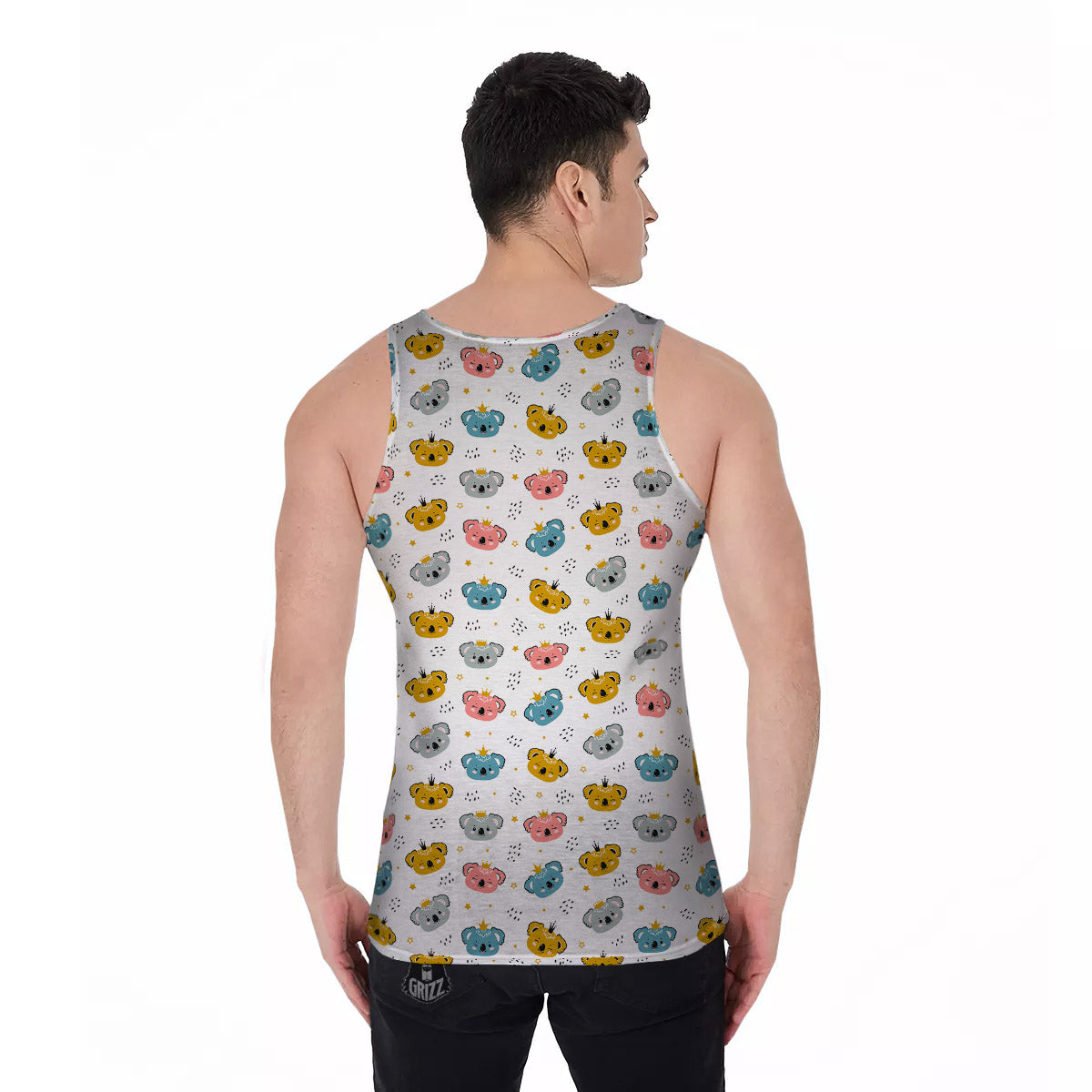 Baby Bear Colorful Cartoon Print Pattern Men's Tank Top-grizzshop
