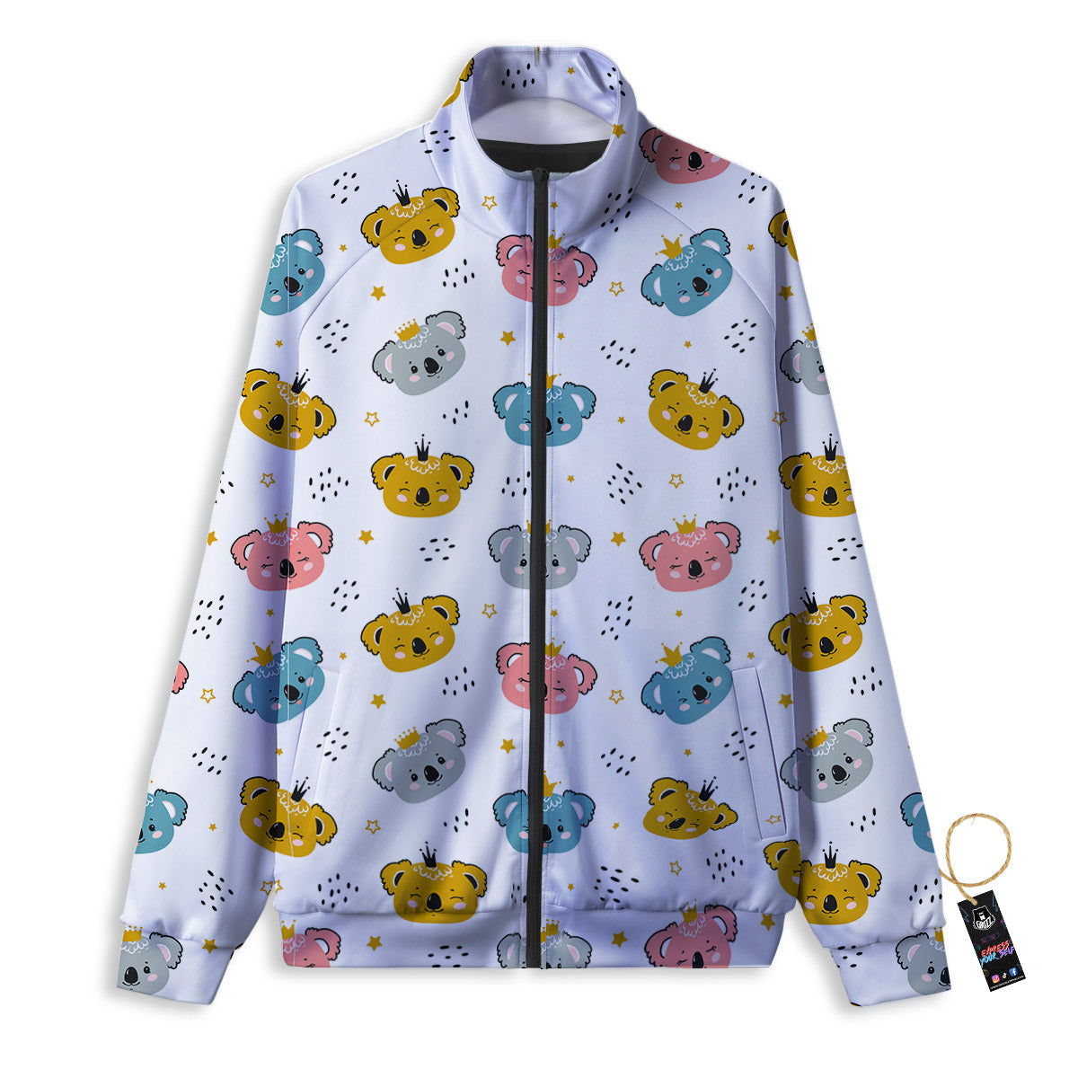 Baby Bear Colorful Cartoon Print Pattern Track Jacket-grizzshop