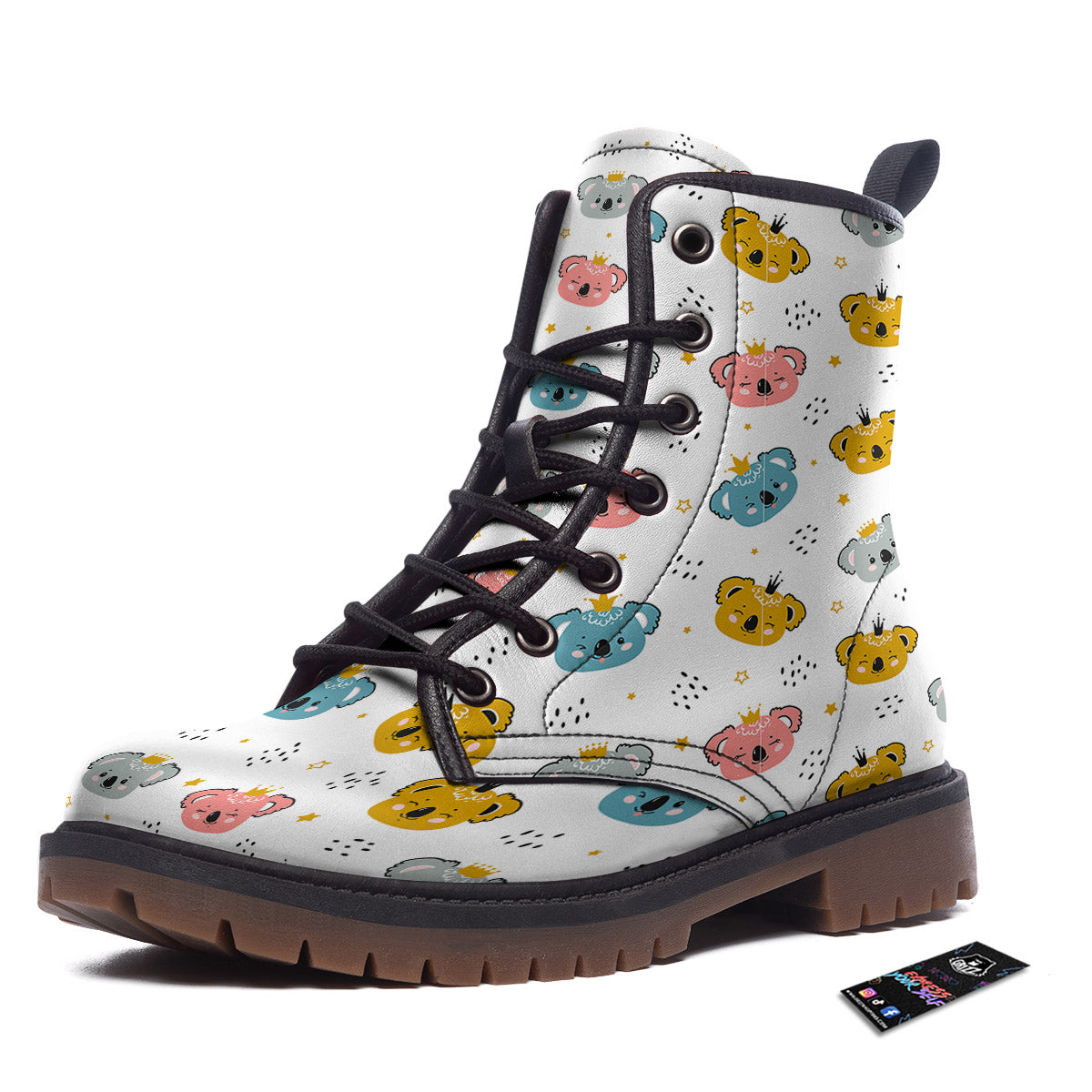 Baby Bear Colorful Cartoon Print Pattern Work Boots-grizzshop
