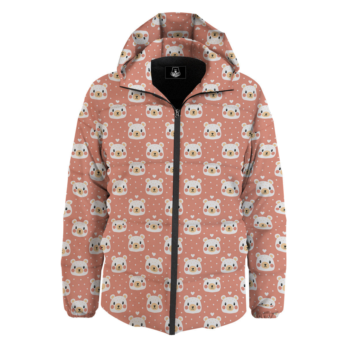 Baby Bear Cute Polka Dot Print Pattern Down Jacket-grizzshop