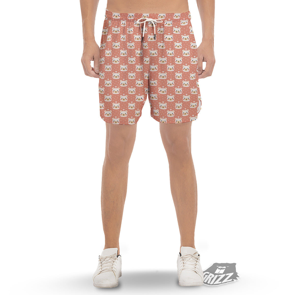 Baby Bear Cute Polka Dot Print Pattern Men's Gym Shorts-grizzshop
