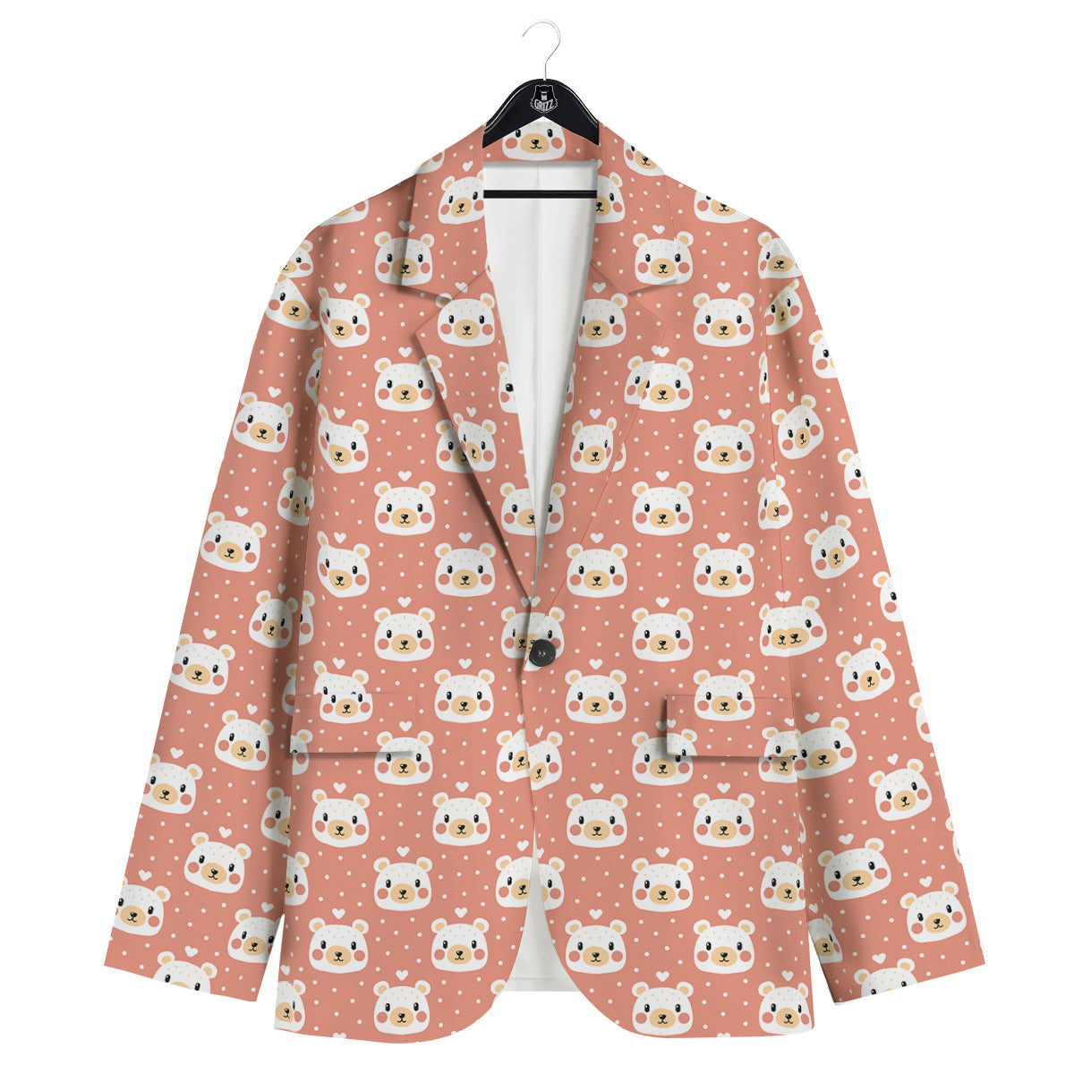 Baby Bear Cute Polka Dot Print Pattern Men's Sport Coat-grizzshop