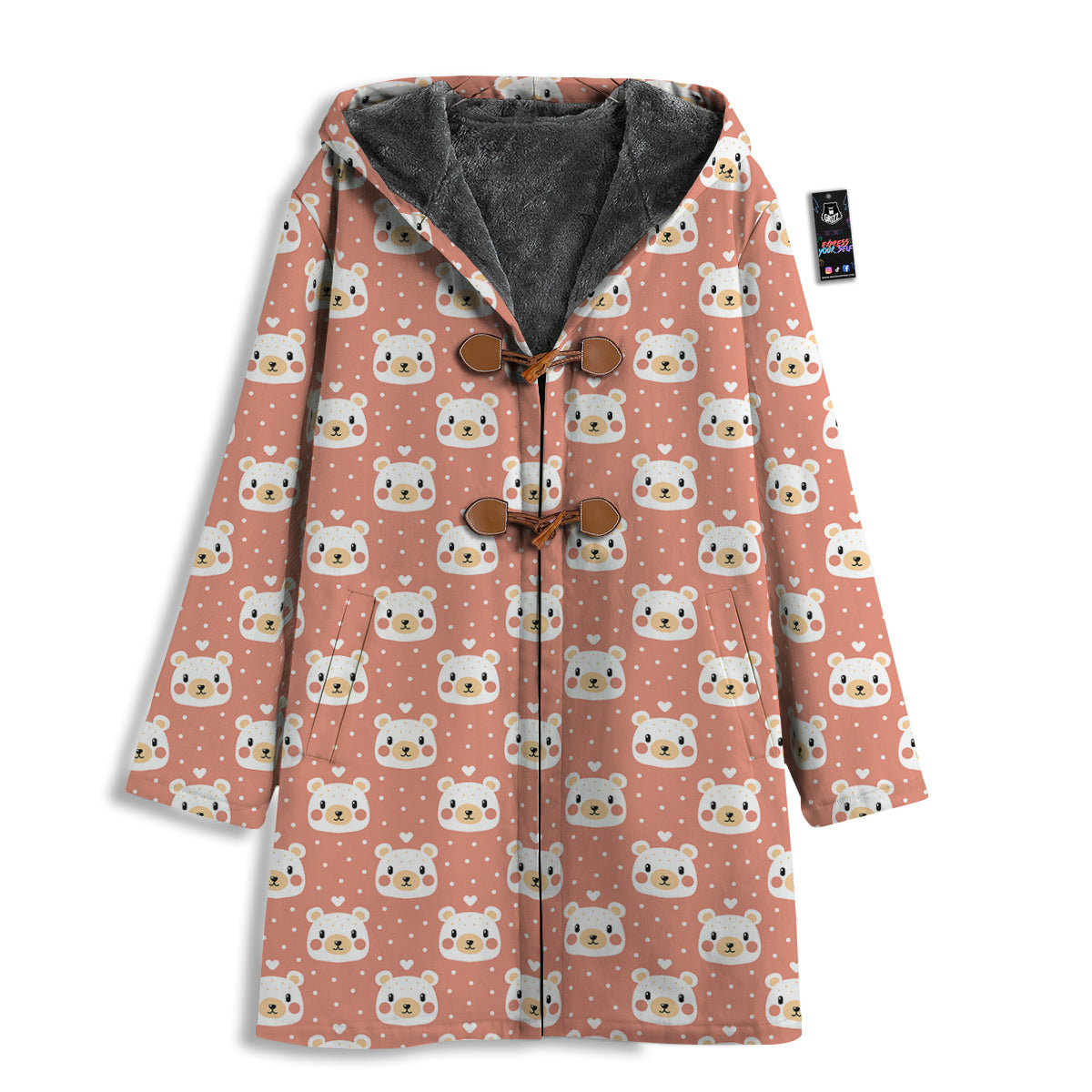 Baby Bear Cute Polka Dot Print Pattern Men's Windbreaker Jacket-grizzshop