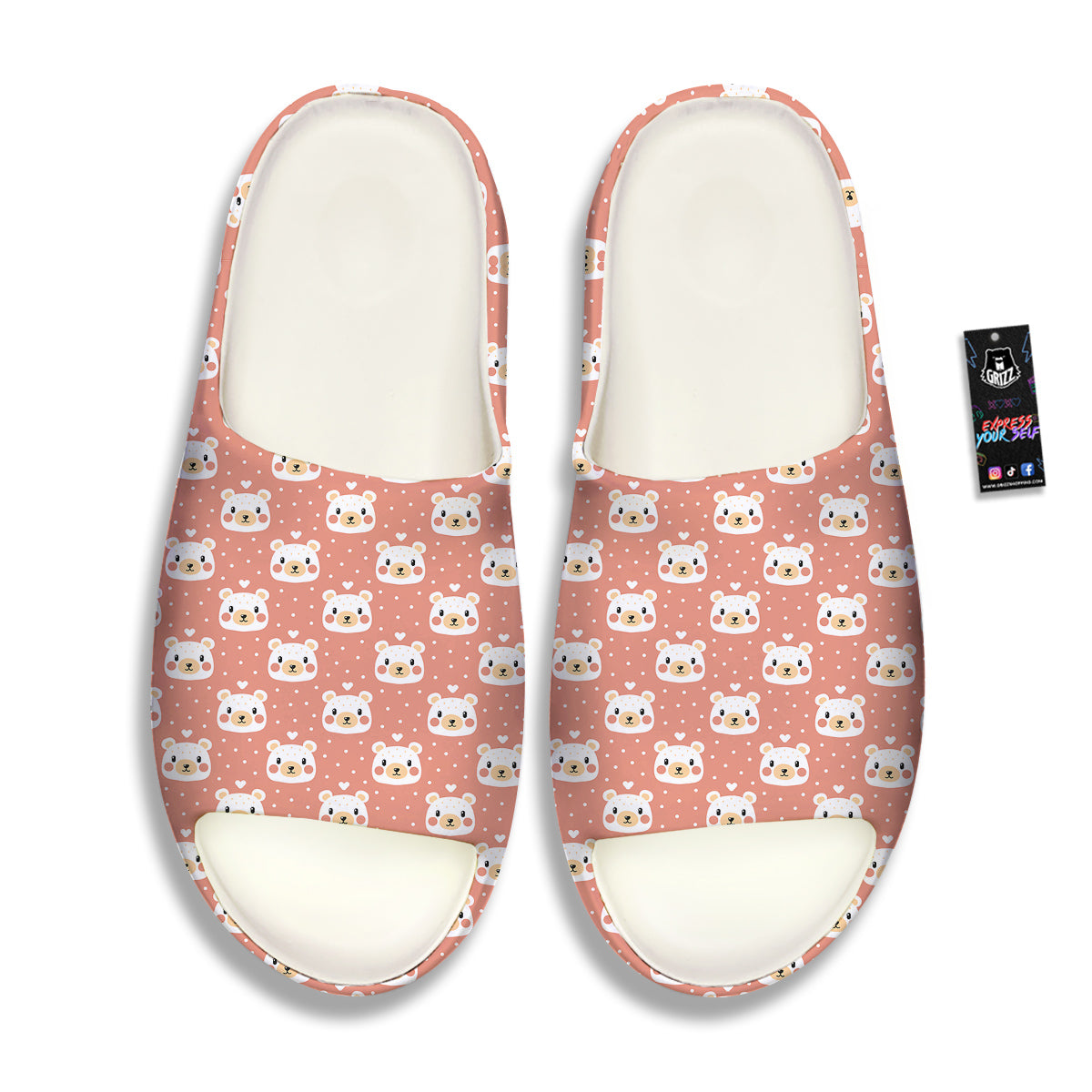 Baby Bear Cute Polka Dot Print Pattern Sandals-grizzshop