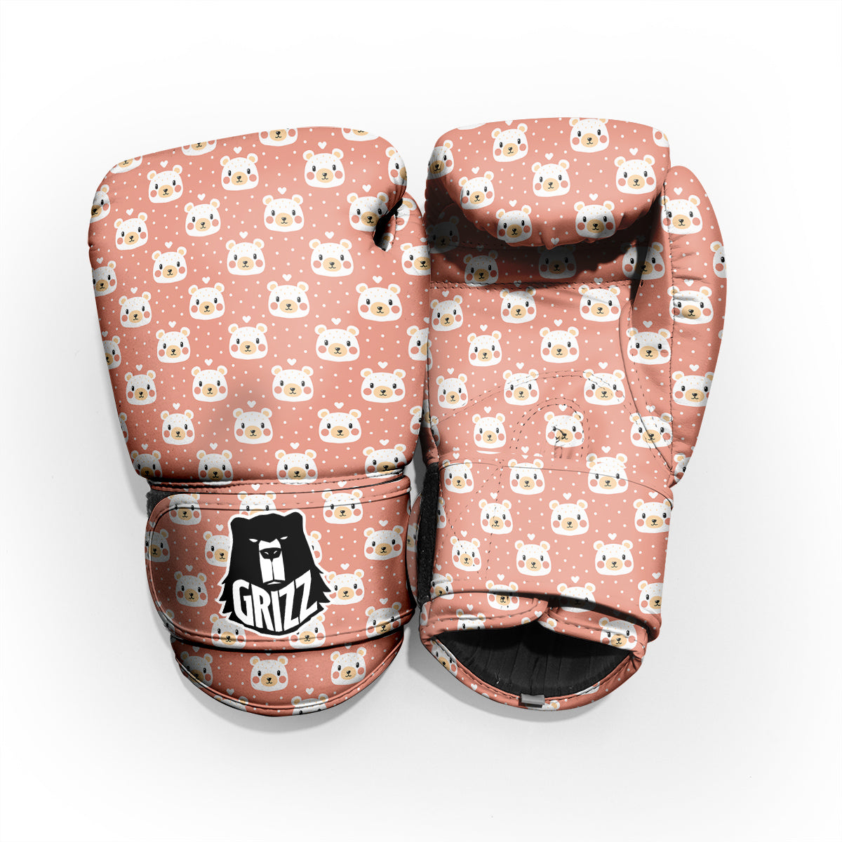 Baby Bear Cute Polka Dot Print Pattern Pro Boxing Glove