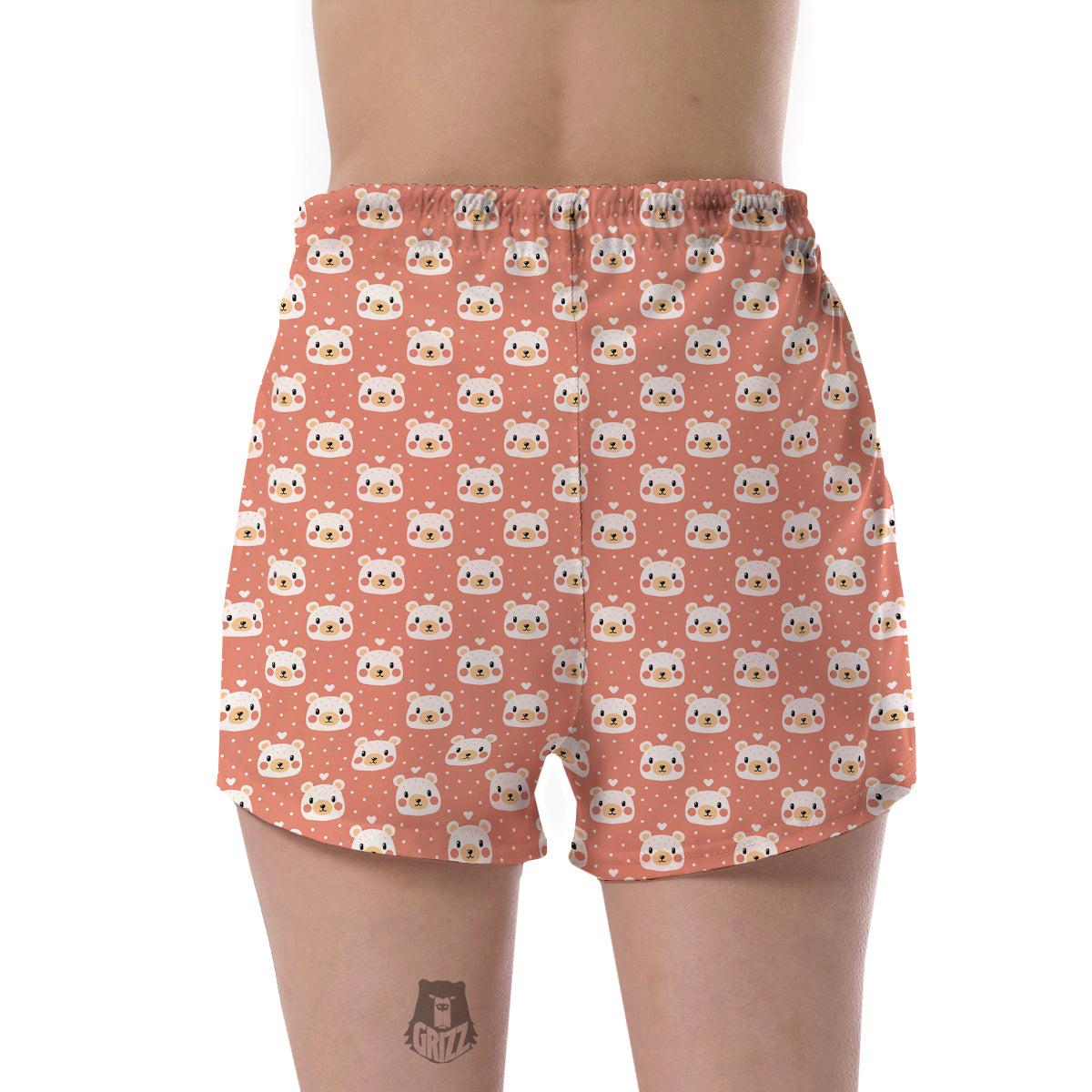 Baby Bear Cute Polka Dot Print Pattern Women's Shorts-grizzshop