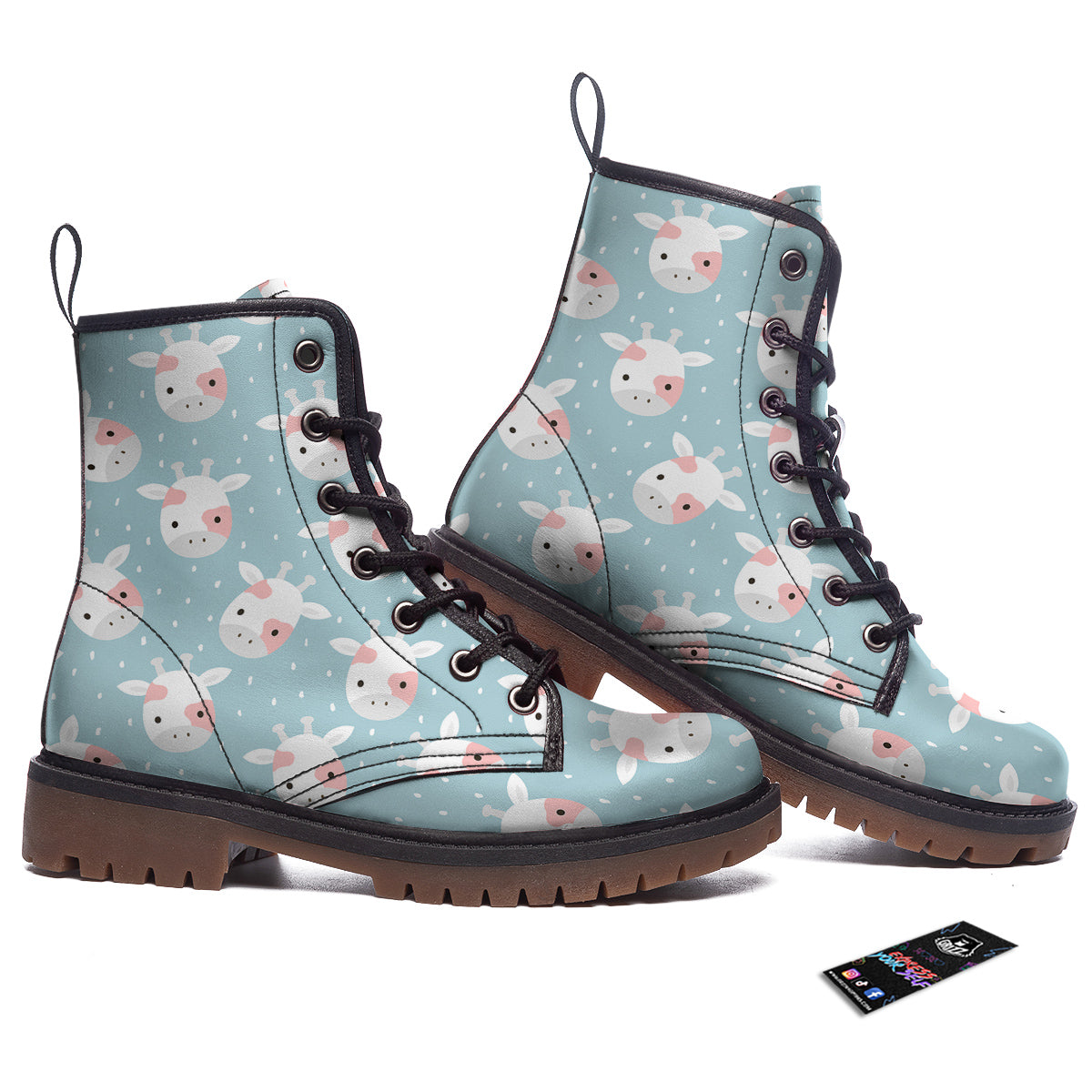 Baby Cow Cartoon Cute Print Pattern Work Boots-grizzshop