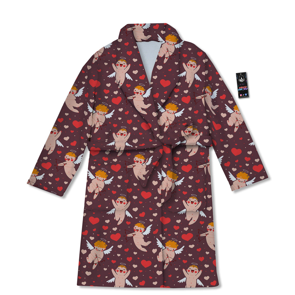 Baby Cupid Print Pattern Bathrobe-grizzshop