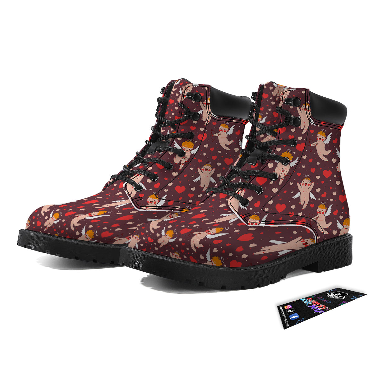 Baby Cupid Print Pattern Boots-grizzshop