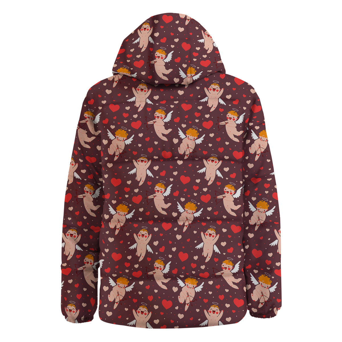 Baby Cupid Print Pattern Down Jacket-grizzshop