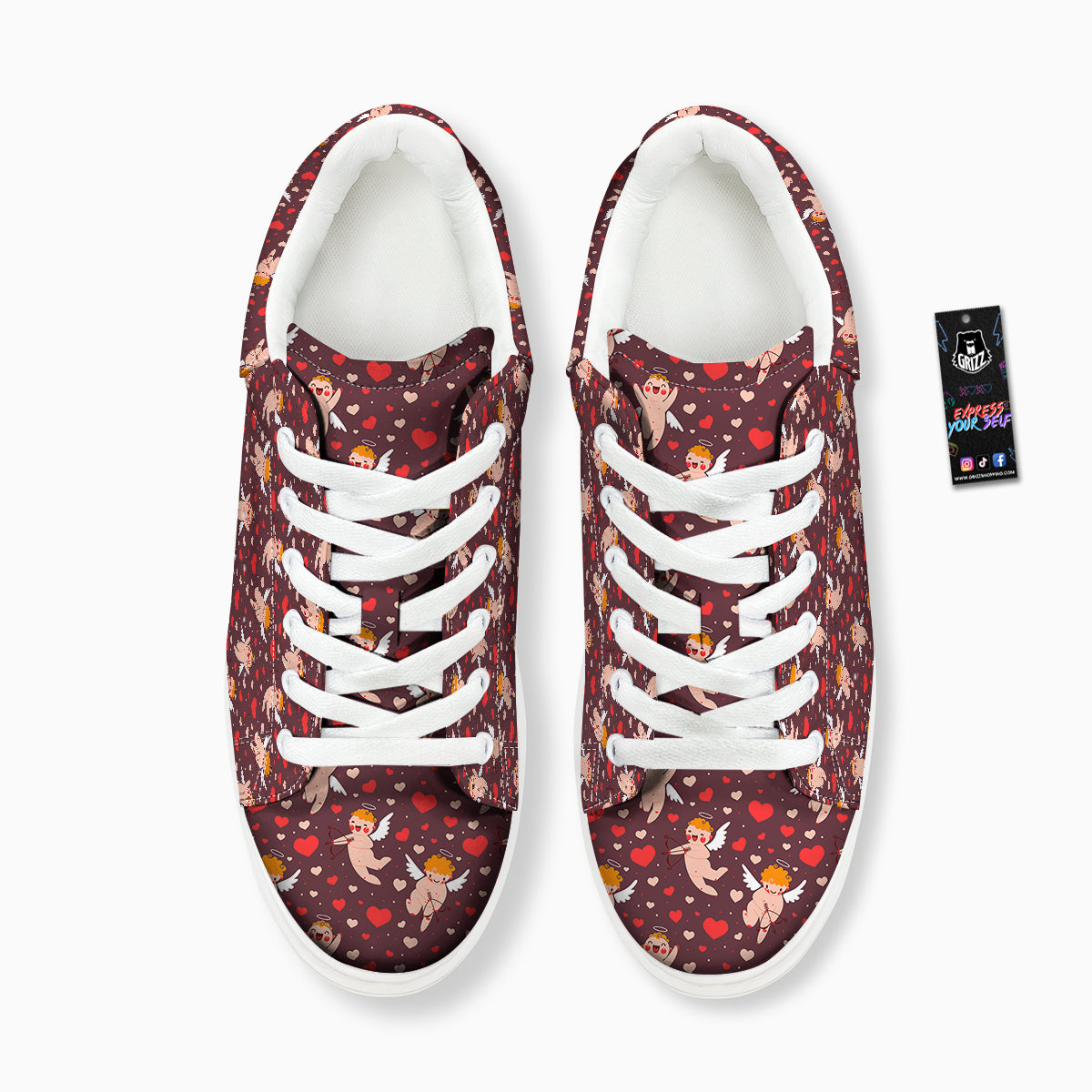 Baby Cupid Print Pattern Platform Shoes-grizzshop