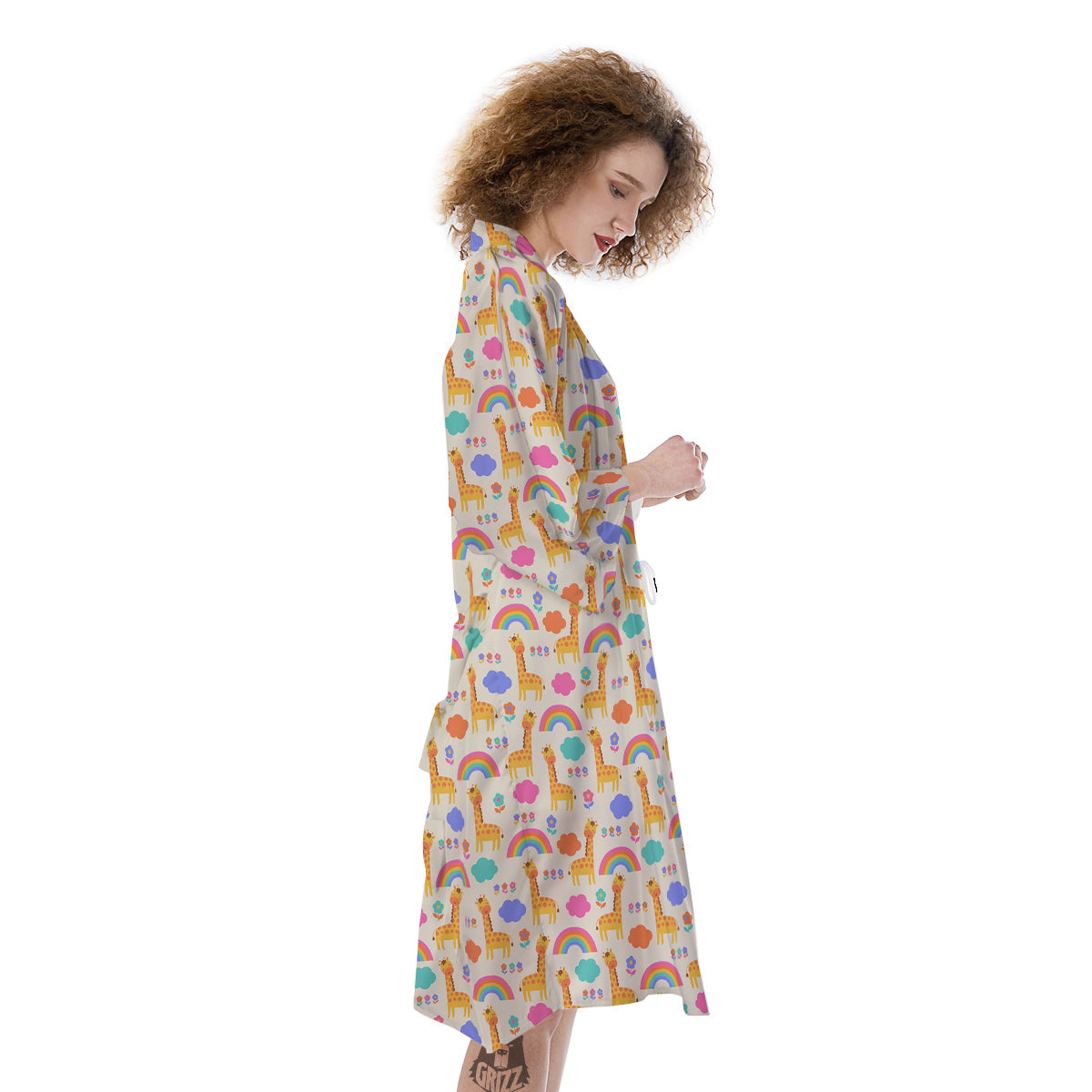 Baby Giraffe Cute Print Pattern Kimono-grizzshop