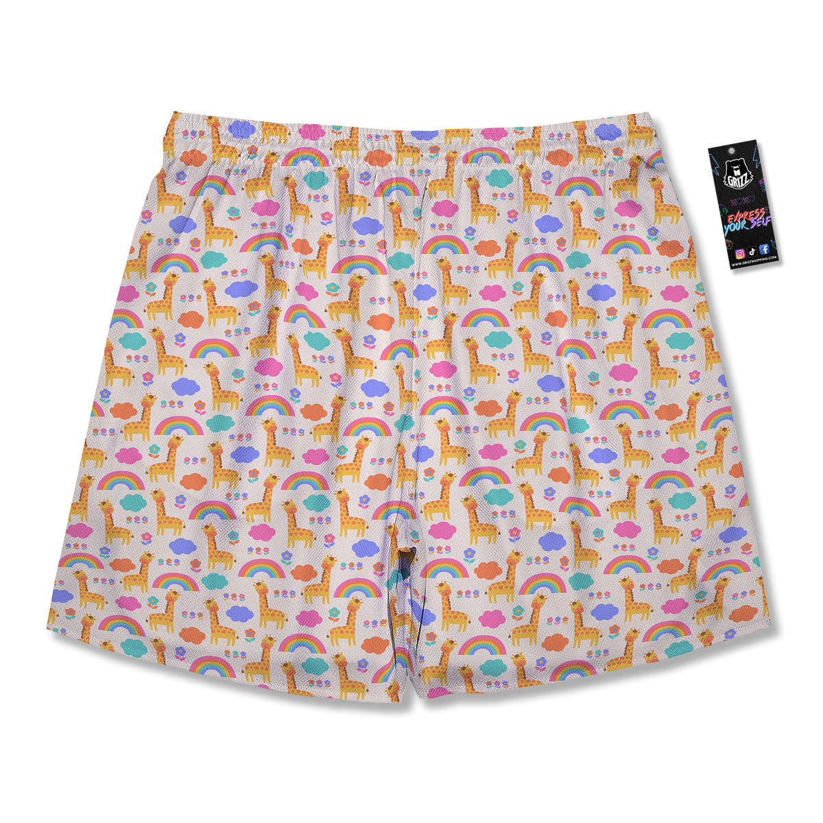 Baby Giraffe Cute Print Pattern Men's Running Shorts-grizzshop
