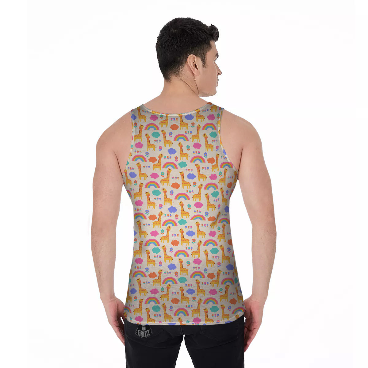 Baby Giraffe Cute Print Pattern Men's Tank Top-grizzshop