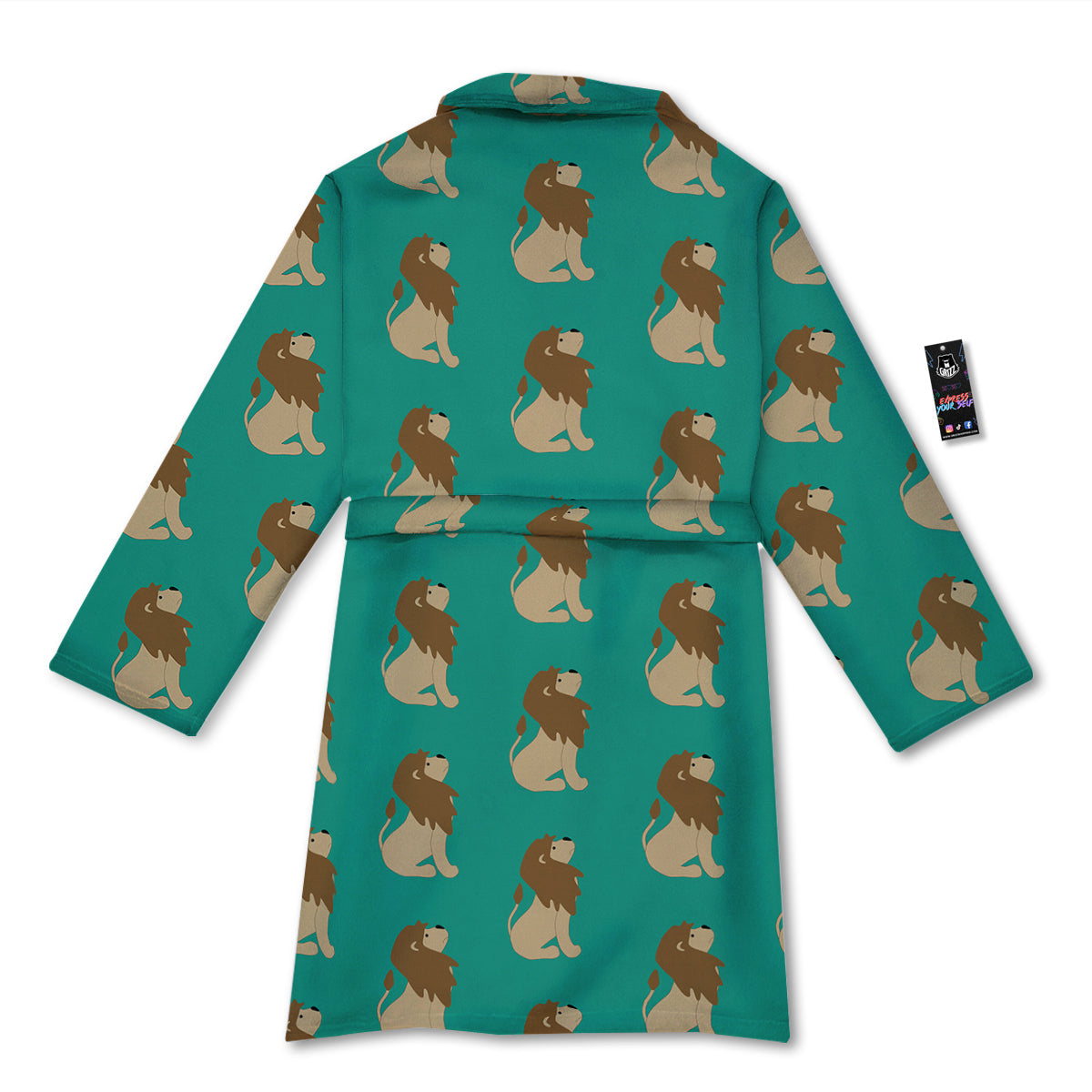 Baby Lion Print Pattern Bathrobe-grizzshop