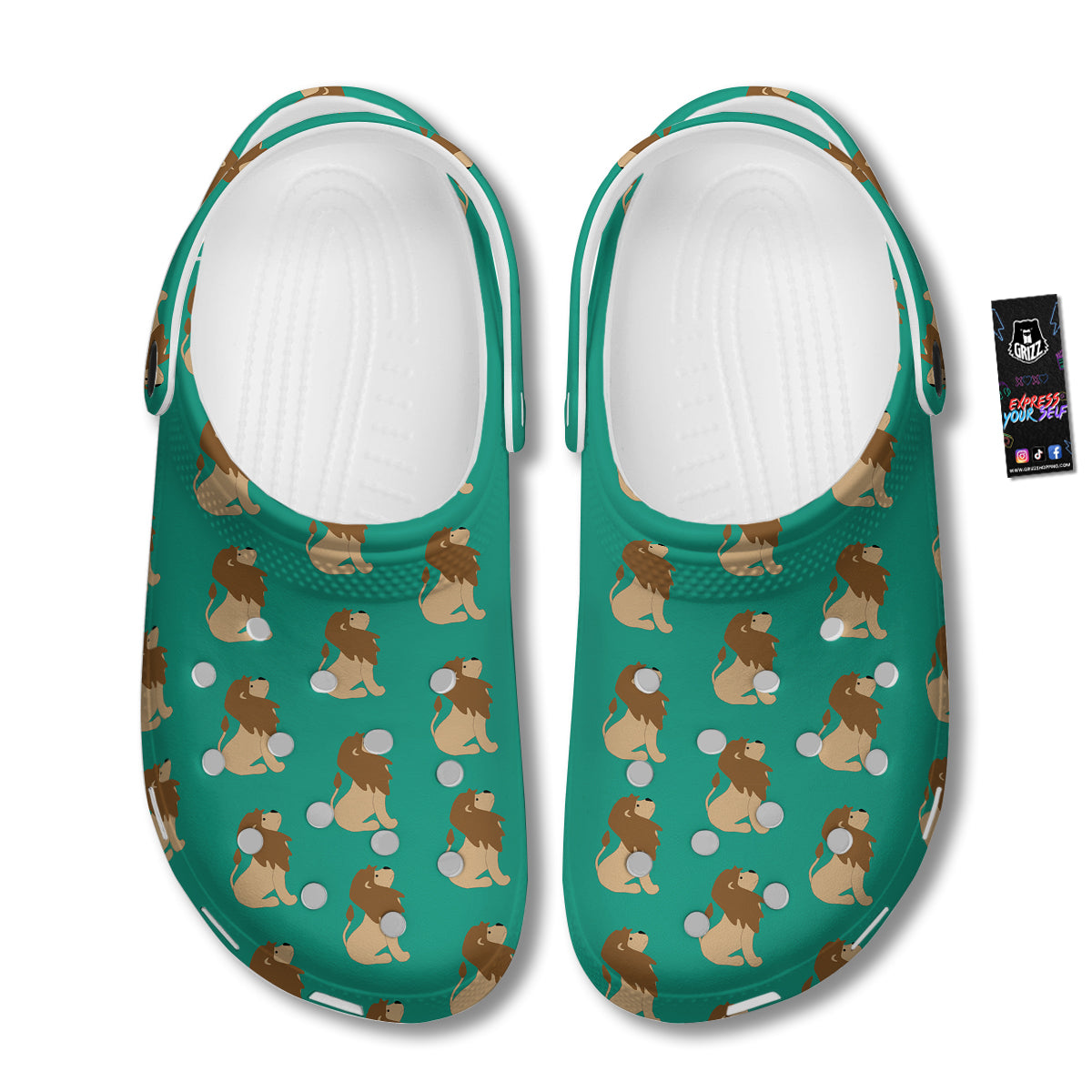Baby Lion Print Pattern Clog-grizzshop