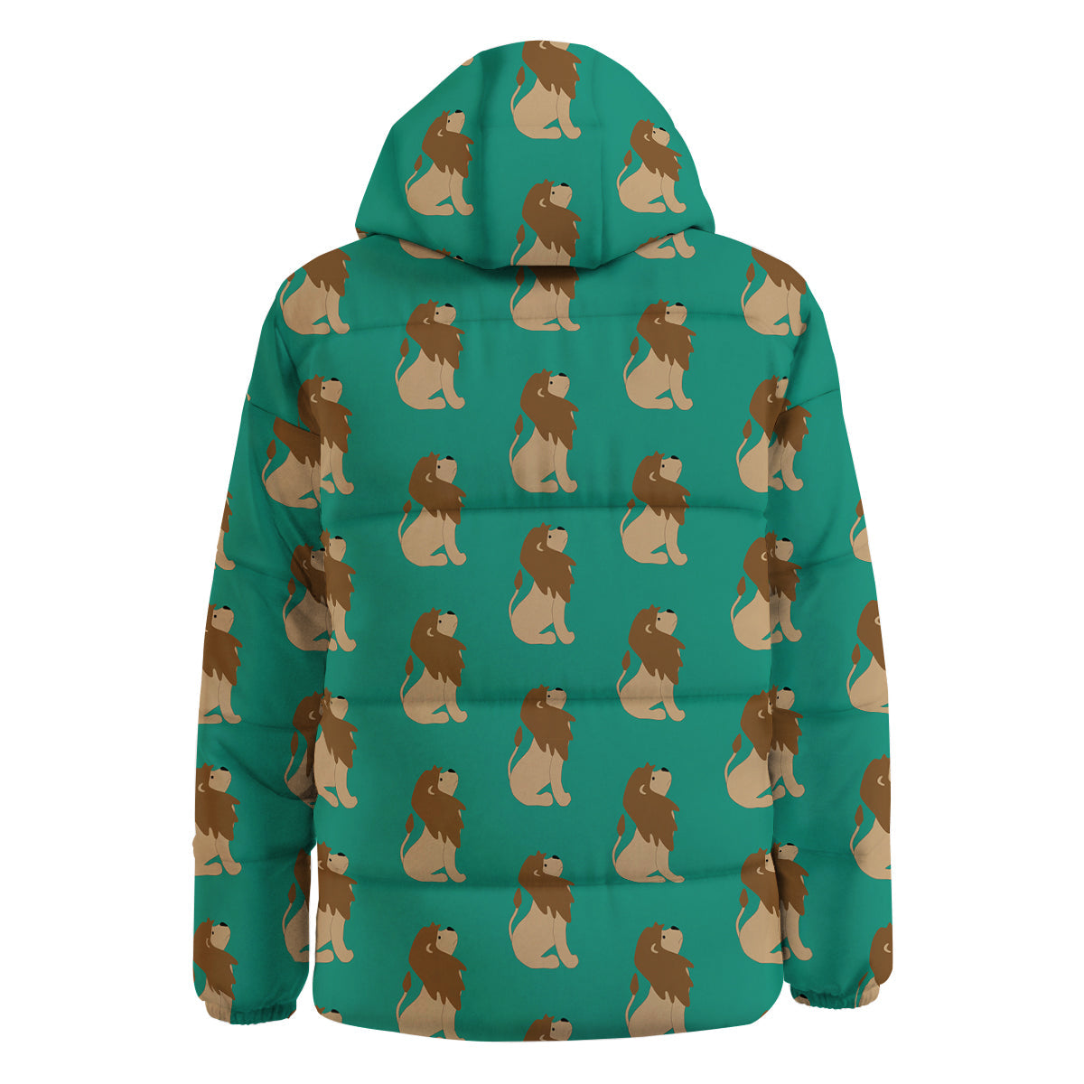 Baby Lion Print Pattern Down Jacket-grizzshop