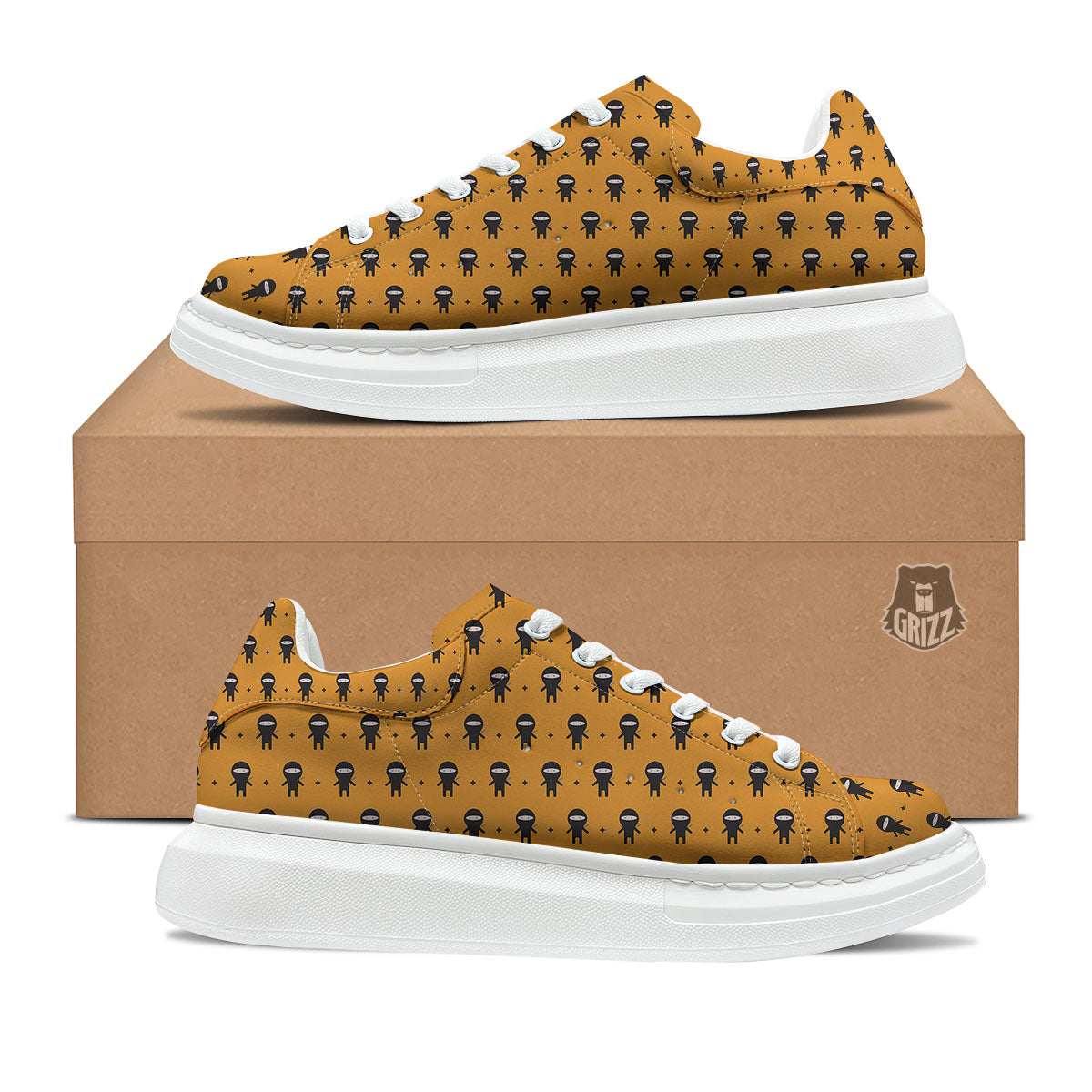 Baby Ninja Print Pattern Platform Shoes-grizzshop