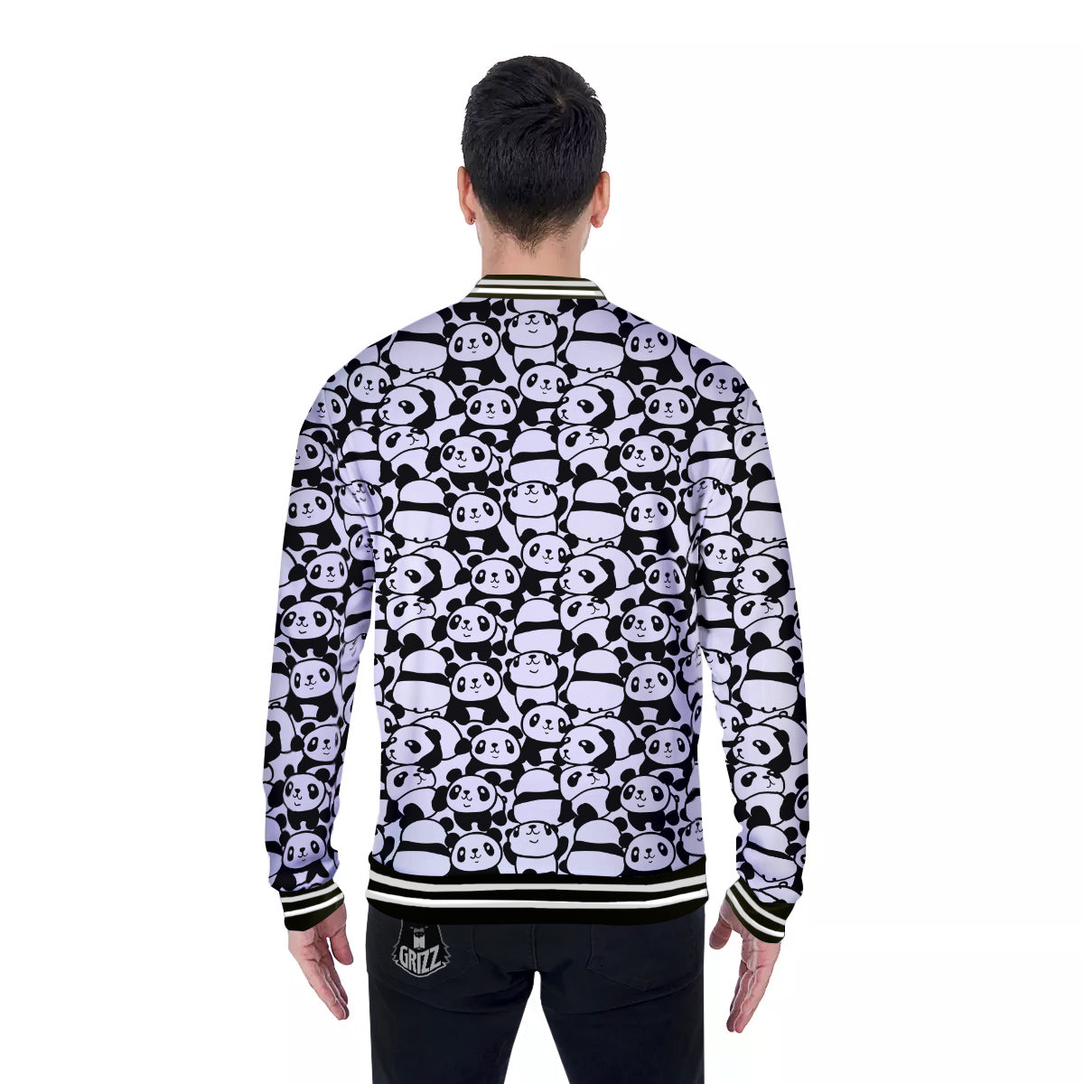 Baby Panda Cute Print Pattern Baseball Jacket-grizzshop