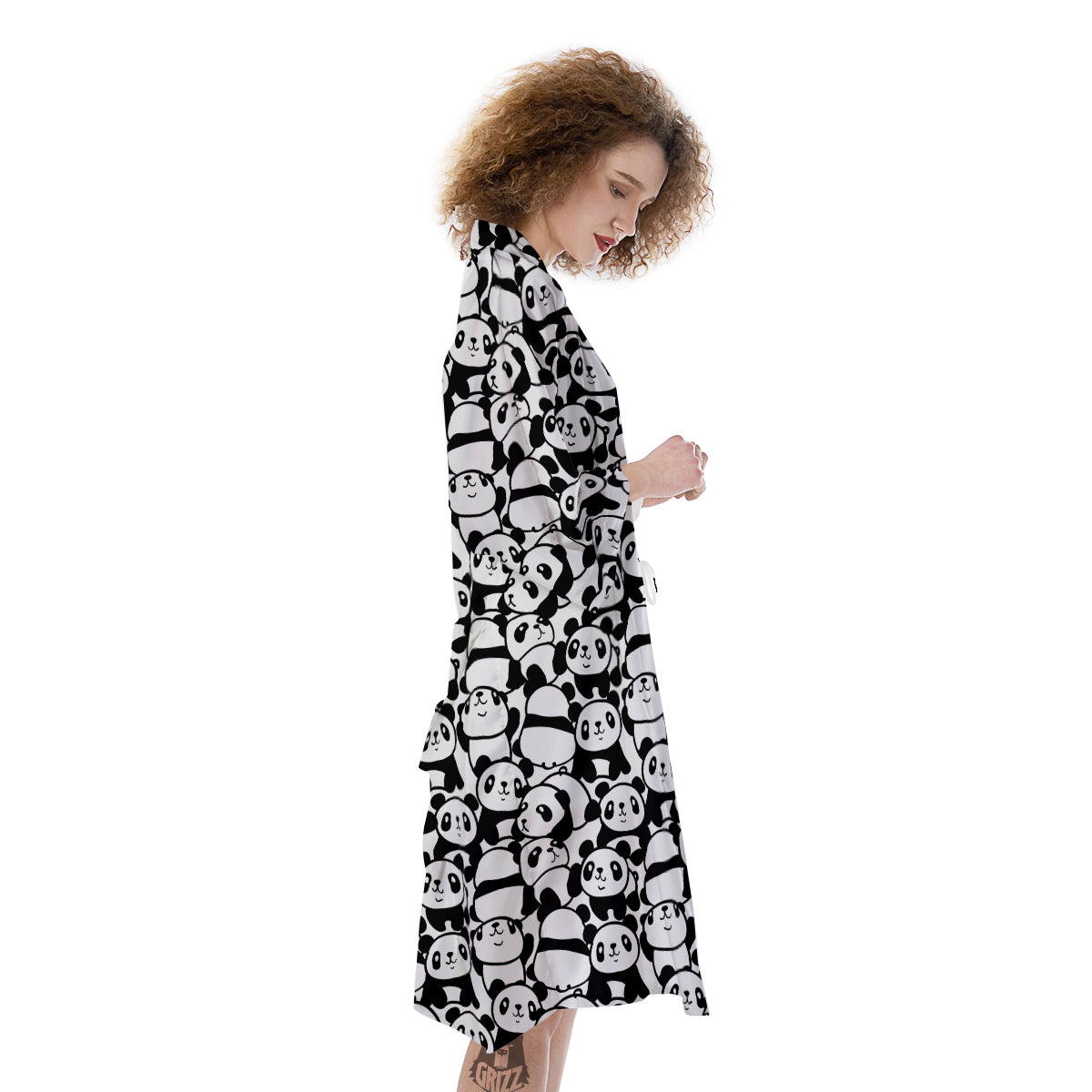 Baby Panda Cute Print Pattern Kimono-grizzshop