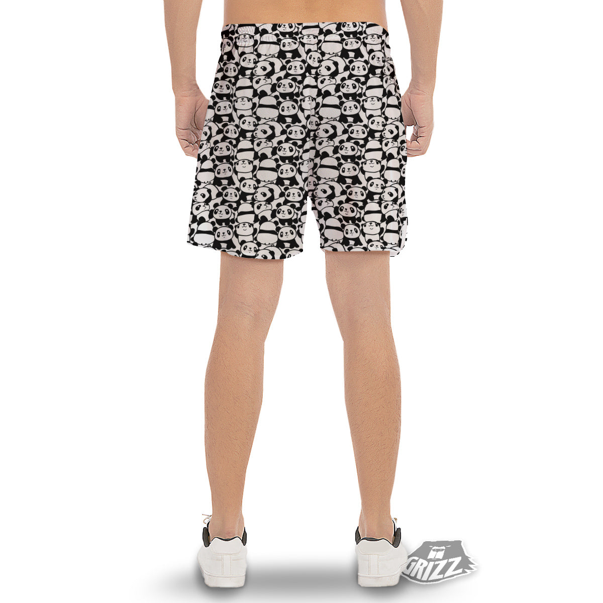 Baby Panda Cute Print Pattern Men's Gym Shorts-grizzshop
