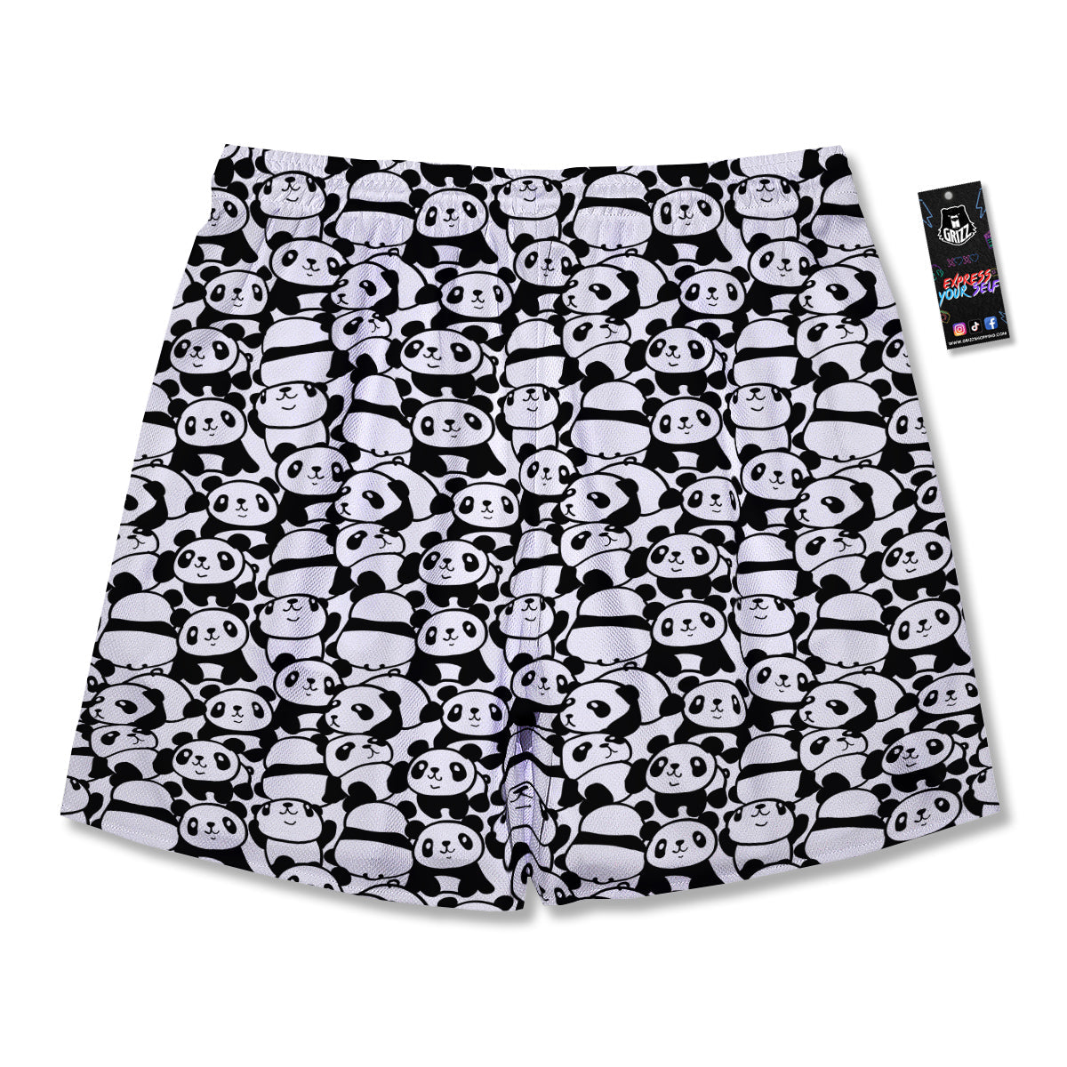 Baby Panda Cute Print Pattern Men's Running Shorts-grizzshop