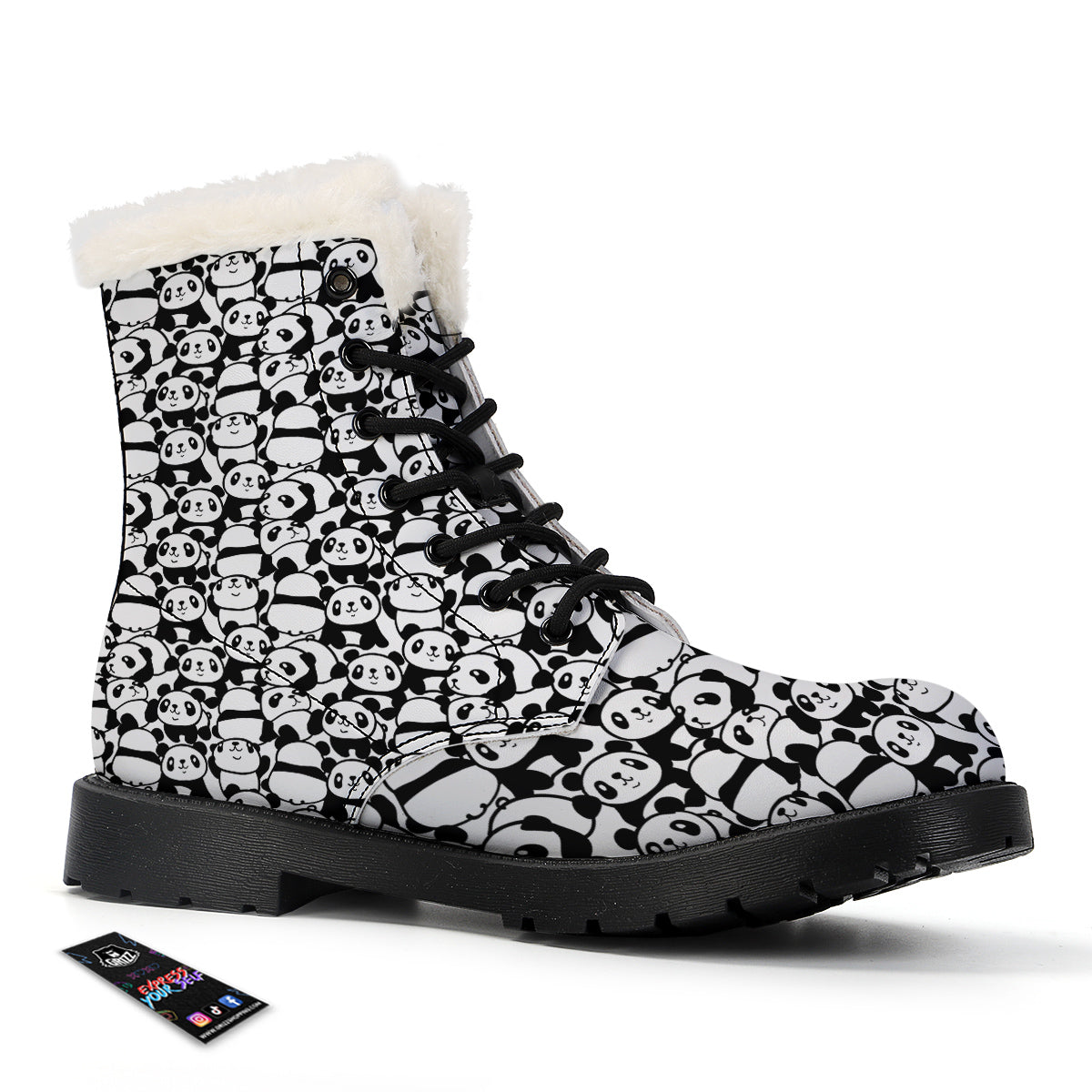 Baby Panda Cute Print Pattern Winter Boots-grizzshop