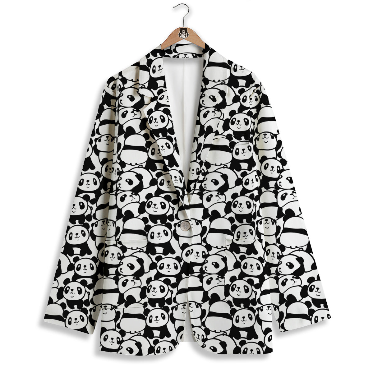 Baby Panda Cute Print Pattern Women's Blazer-grizzshop
