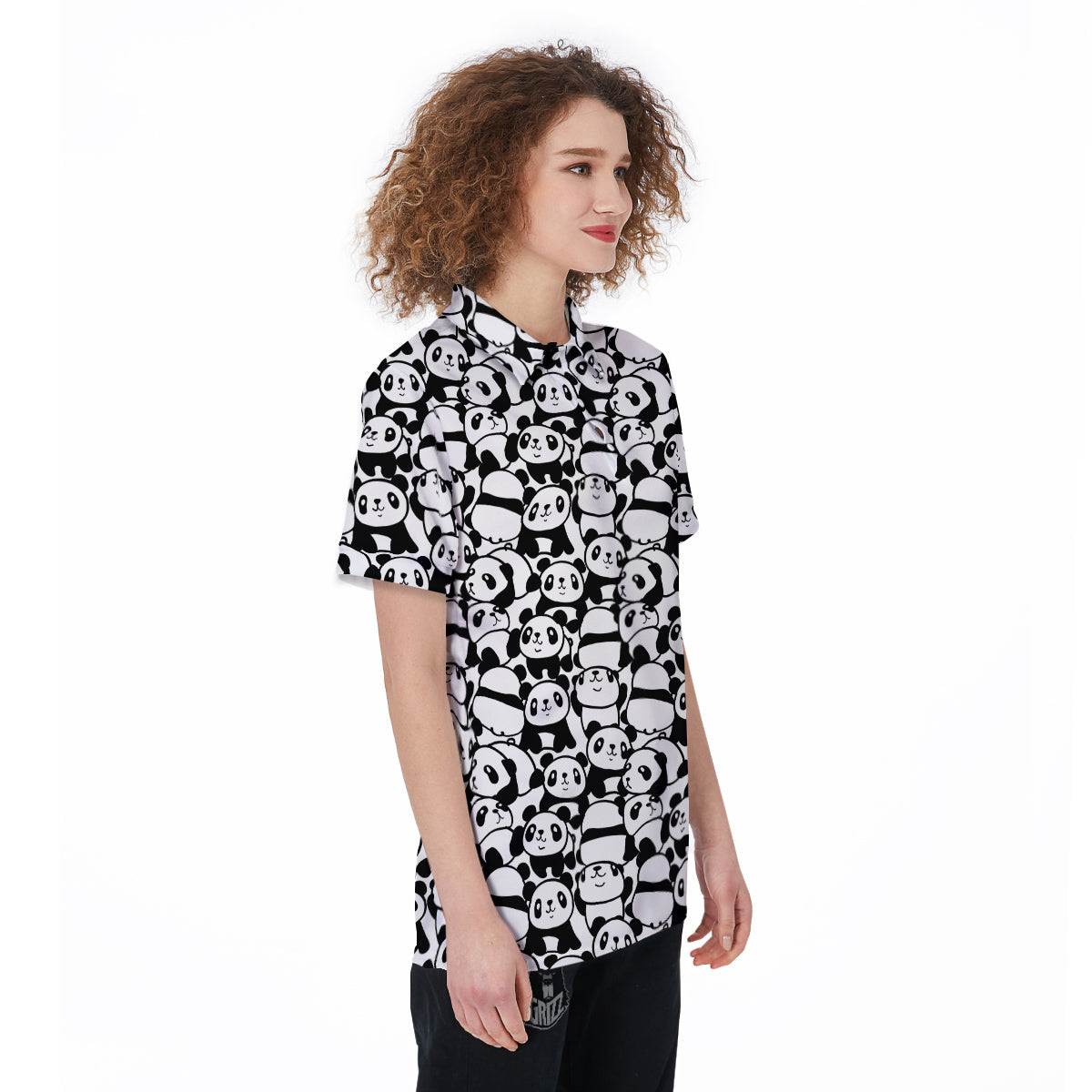 Baby Panda Cute Print Pattern Women's Golf Shirts-grizzshop