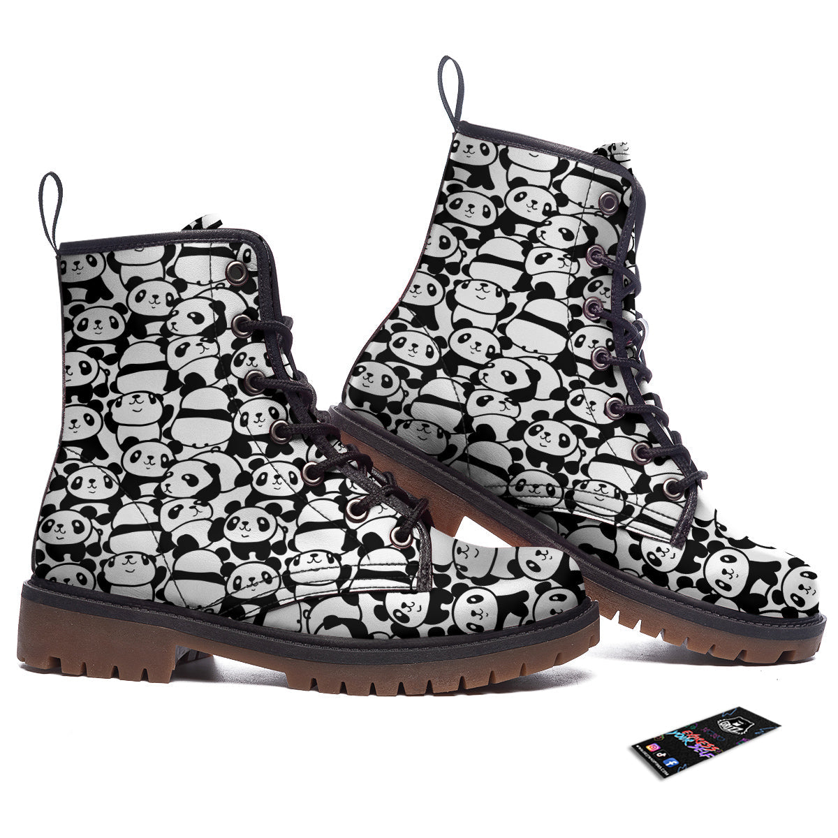Baby Panda Cute Print Pattern Work Boots-grizzshop