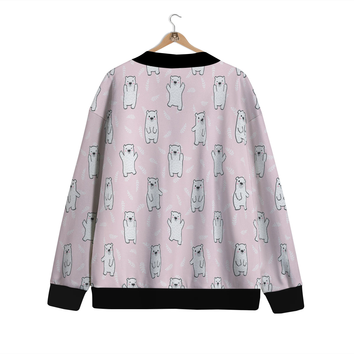 Baby Polar Bear White Print Pattern Cardigan-grizzshop