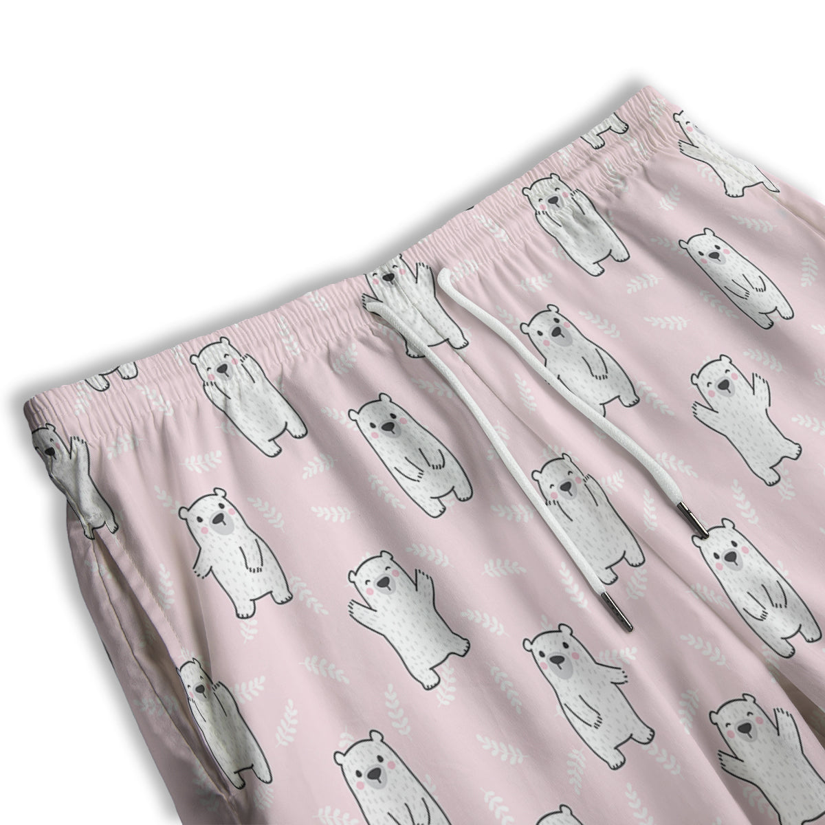 Baby Polar Bear White Print Pattern Men's Athletic Shorts