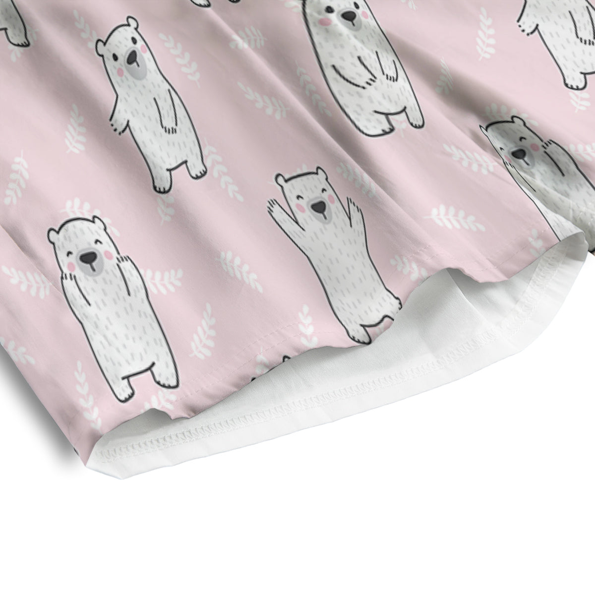 Baby Polar Bear White Print Pattern Men's Athletic Shorts