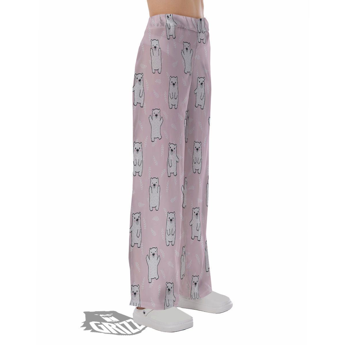Baby Polar Bear White Print Pattern Pajama Pants-grizzshop