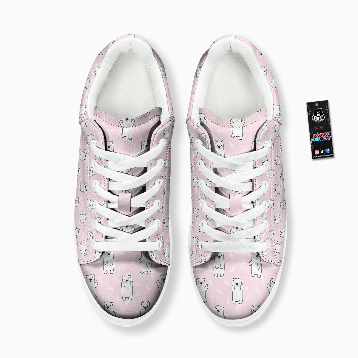 Baby Polar Bear White Print Pattern Platform Shoes-grizzshop