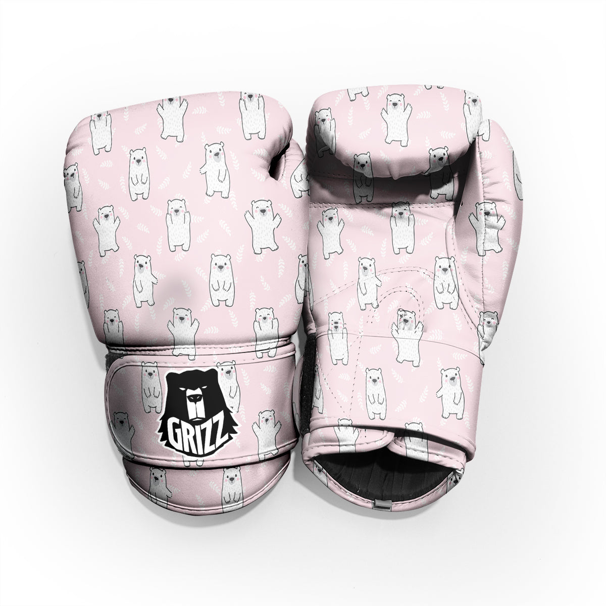 Baby Polar Bear White Print Pattern Pro Boxing Glove